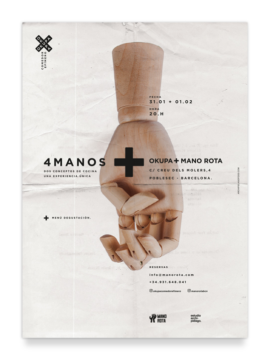 4 Manos: oKupa + Mano Rota (Cartel)